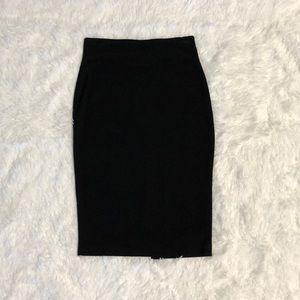 H&M classic black skirt with gold zipper in back